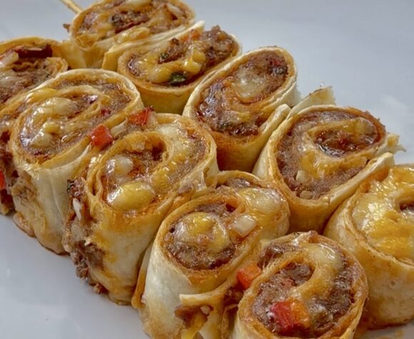 Crispy Chorizo Pinwheel Kebabs