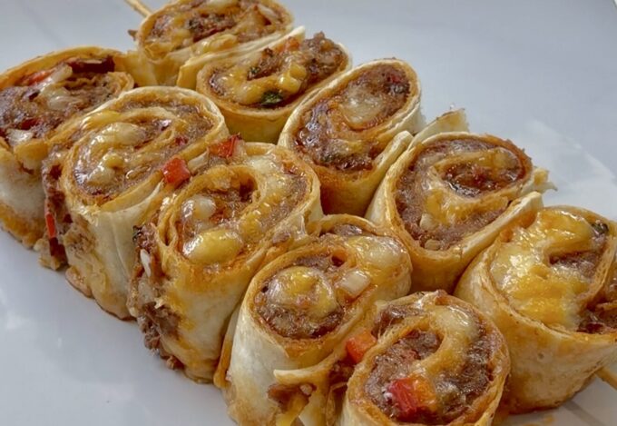 Crispy Chorizo Pinwheel Kebabs