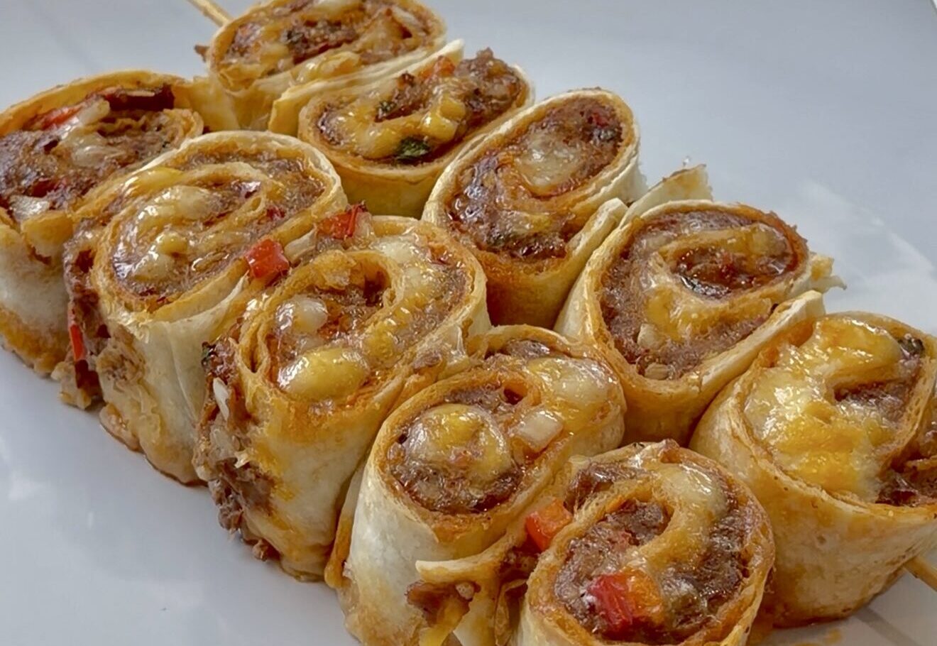 Crispy Chorizo Pinwheel Kebabs