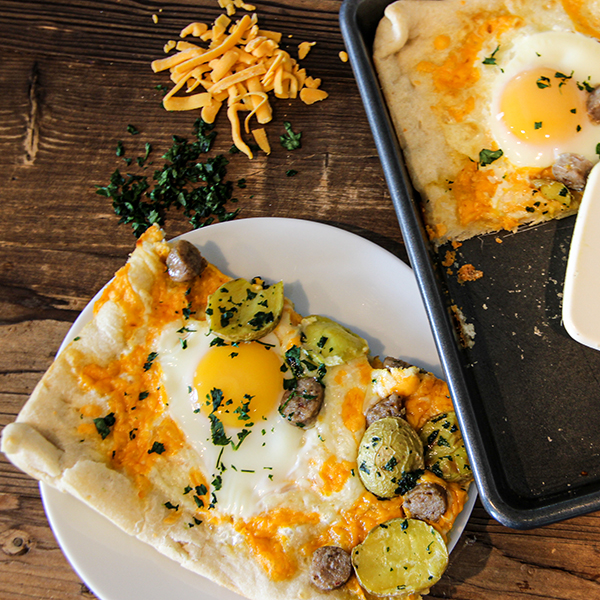 Polidori Sausage and Fingerling Potatoes Breakfast Pizza - Polidori Sausage