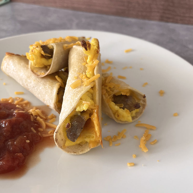 Sausage and Egg Breakfast Taquitos