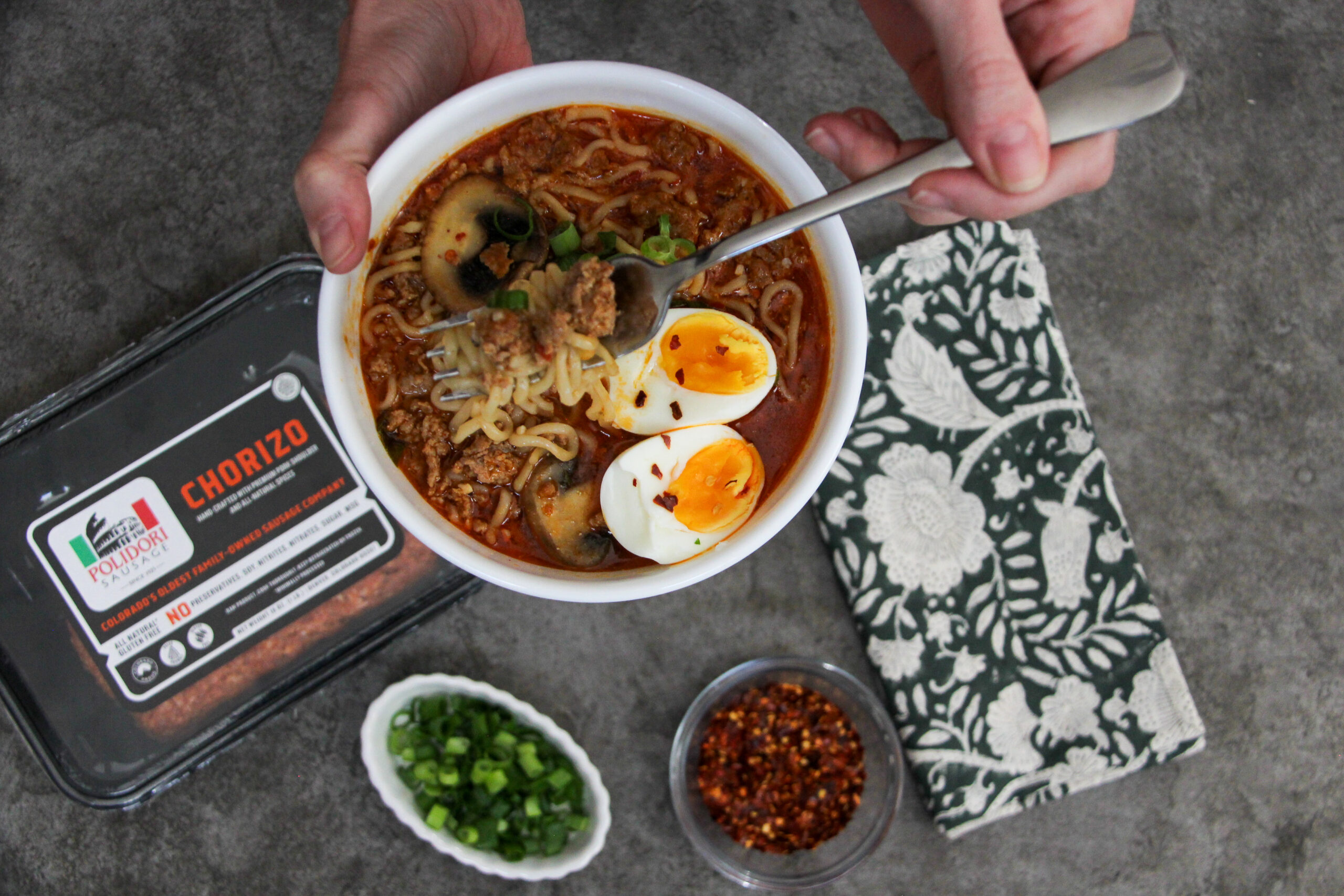 Chorizo Ramen - Polidori Sausage