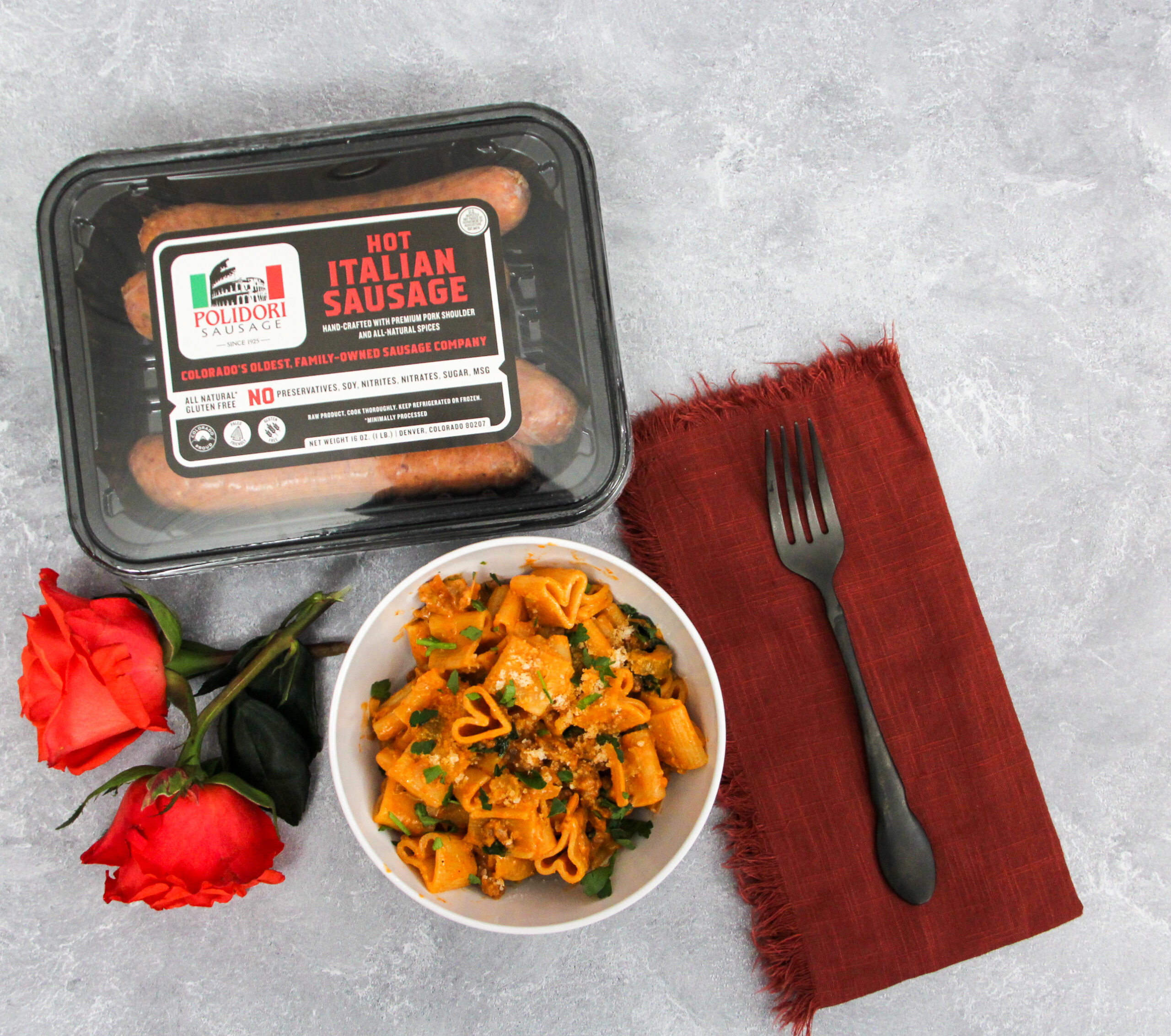 Valentine's Day Date Night Sausage Pasta - Polidori Sausage