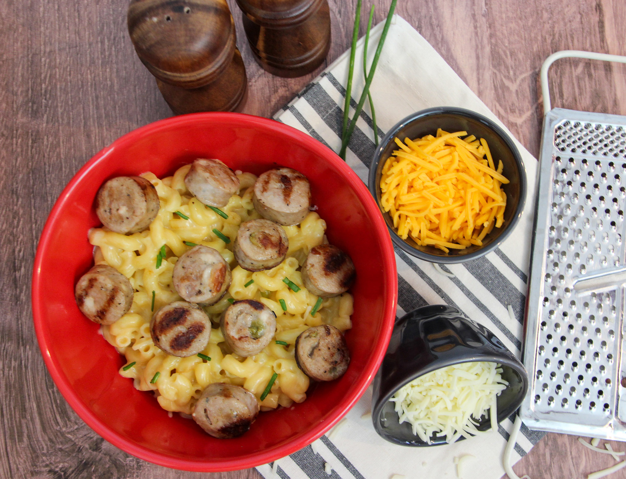 Hatch Chile Cheese Sausage Mac and Cheese Polidori Sausage