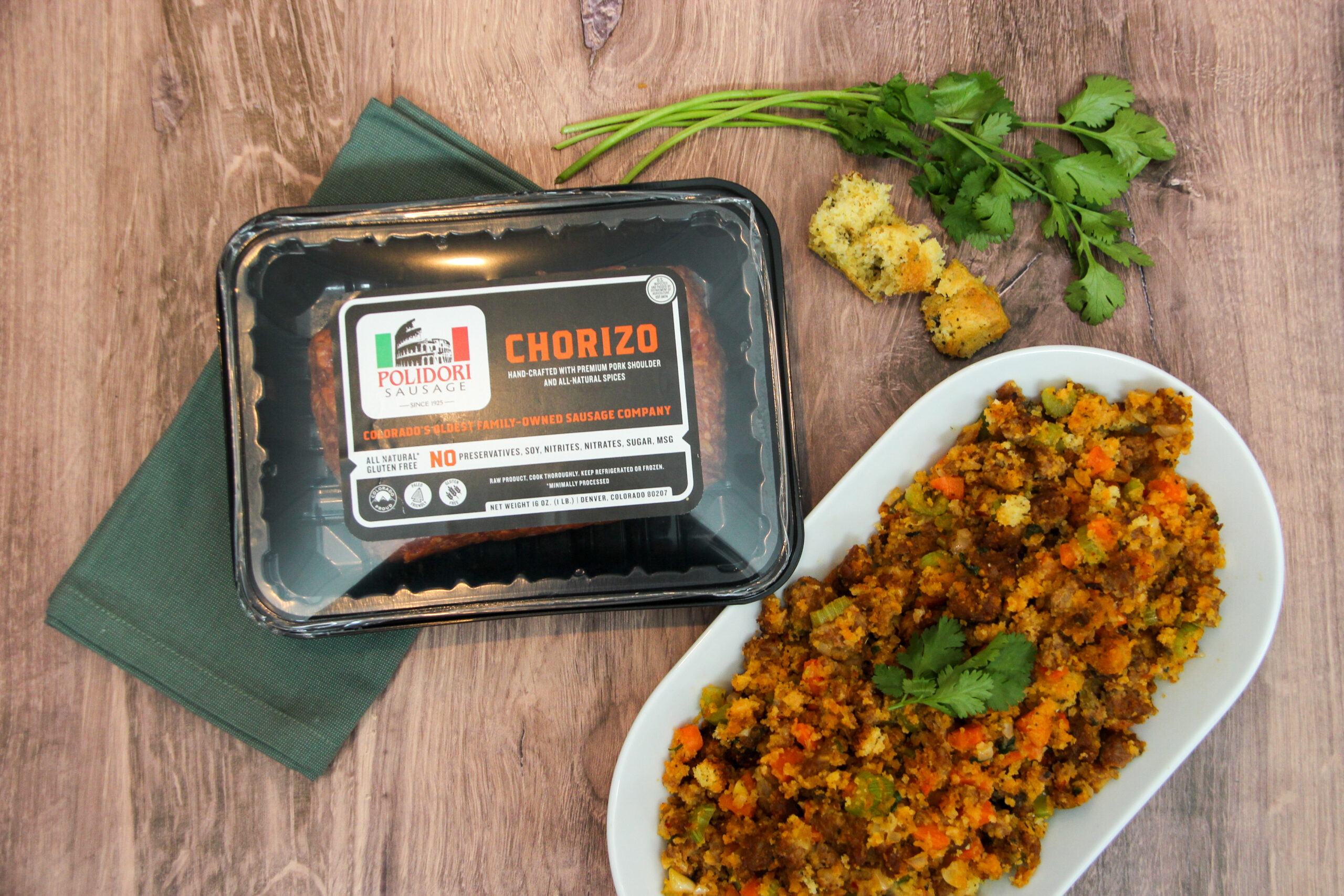 Thanksgiving Chorizo Cornbread Stuffing - Polidori Sausage