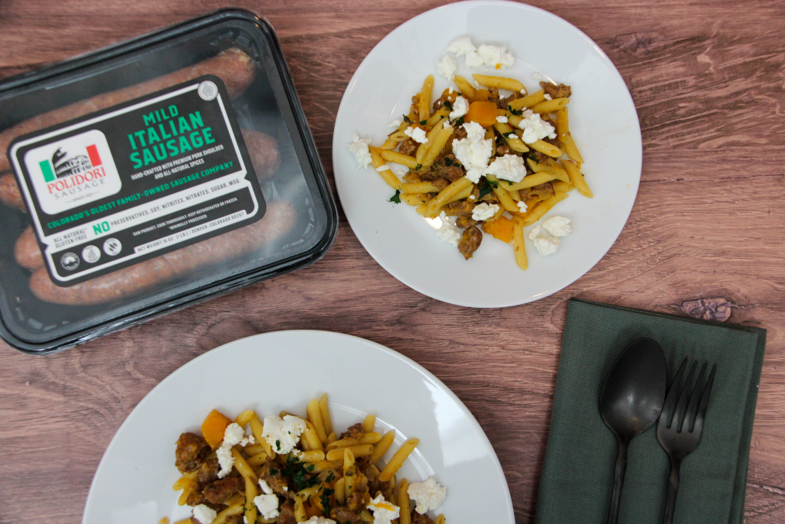 Sausage &amp; Butternut Squash Pasta Recipe - Polidori Sausage