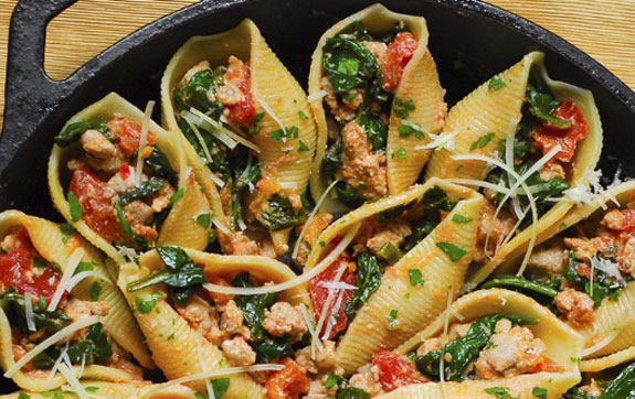 Recipe_Ricotta-spinach-shells-wth-sausage