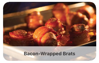 Bacon-wrapped brats recipe