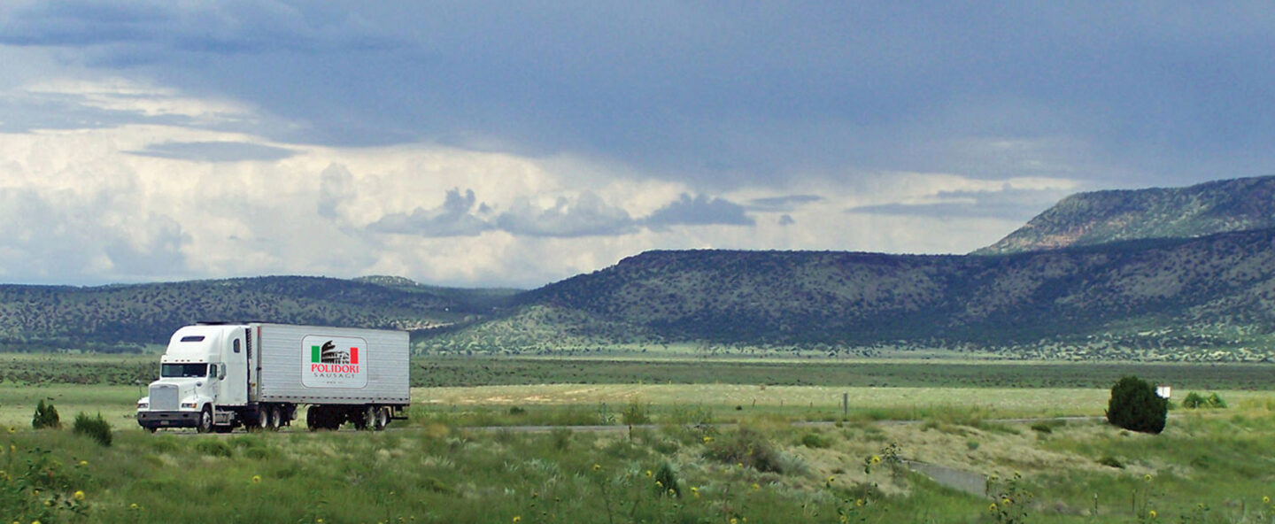 Polidori Sausage Denver Colorado Truck on Denver Highway